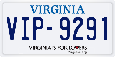 VA license plate VIP9291
