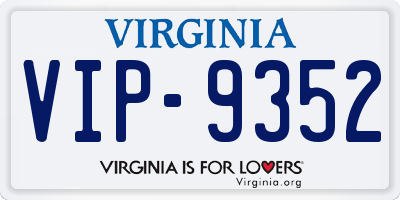 VA license plate VIP9352