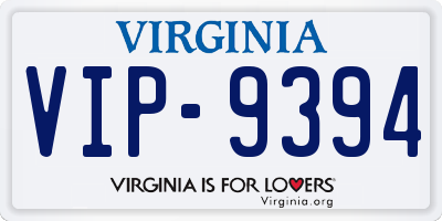 VA license plate VIP9394