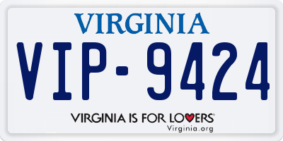VA license plate VIP9424