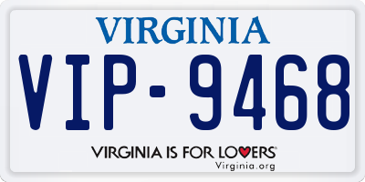 VA license plate VIP9468