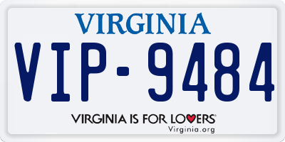 VA license plate VIP9484