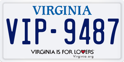 VA license plate VIP9487