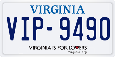 VA license plate VIP9490