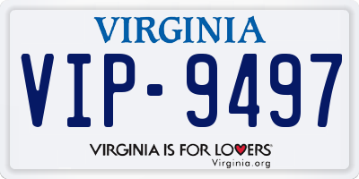VA license plate VIP9497