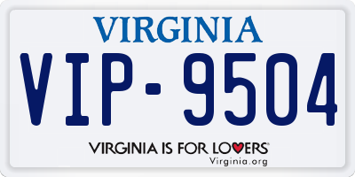 VA license plate VIP9504