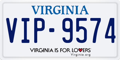 VA license plate VIP9574