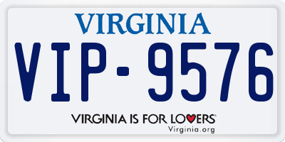 VA license plate VIP9576