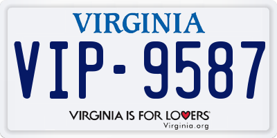 VA license plate VIP9587