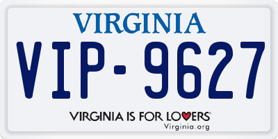 VA license plate VIP9627