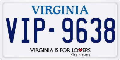 VA license plate VIP9638