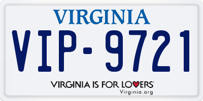 VA license plate VIP9721