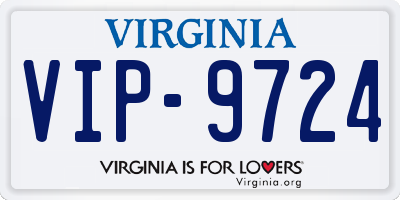 VA license plate VIP9724