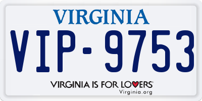 VA license plate VIP9753