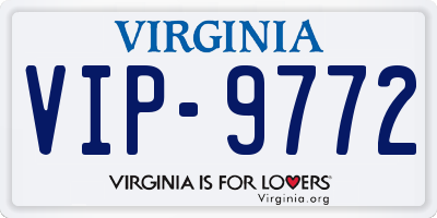VA license plate VIP9772