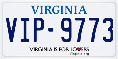 VA license plate VIP9773