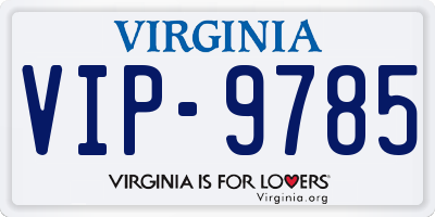 VA license plate VIP9785
