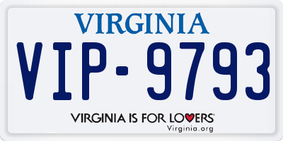 VA license plate VIP9793