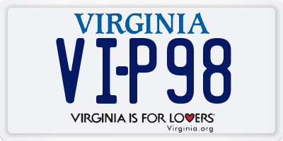 VA license plate VIP98