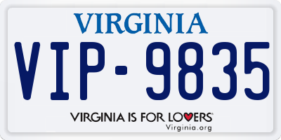 VA license plate VIP9835