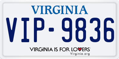 VA license plate VIP9836