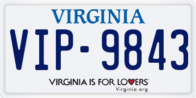 VA license plate VIP9843