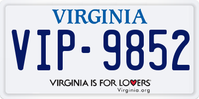 VA license plate VIP9852