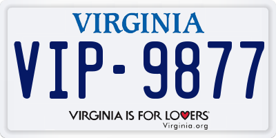 VA license plate VIP9877