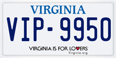 VA license plate VIP9950
