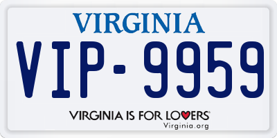 VA license plate VIP9959