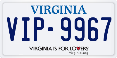 VA license plate VIP9967