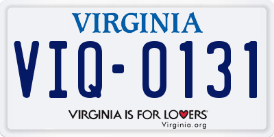 VA license plate VIQ0131