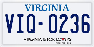 VA license plate VIQ0236