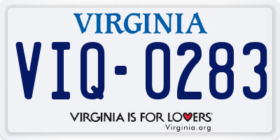 VA license plate VIQ0283