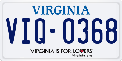 VA license plate VIQ0368