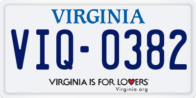 VA license plate VIQ0382