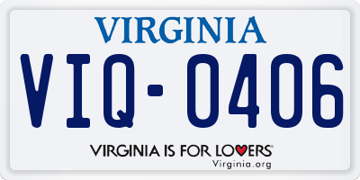 VA license plate VIQ0406