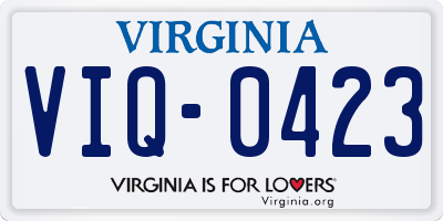 VA license plate VIQ0423