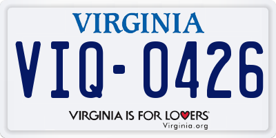 VA license plate VIQ0426