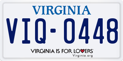VA license plate VIQ0448