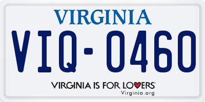VA license plate VIQ0460