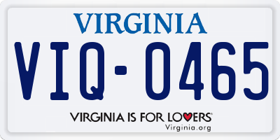 VA license plate VIQ0465