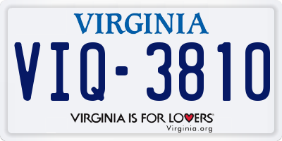 VA license plate VIQ3810