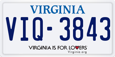 VA license plate VIQ3843