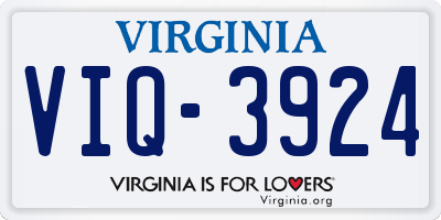 VA license plate VIQ3924