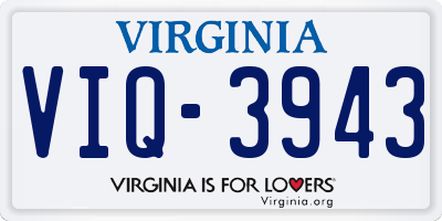 VA license plate VIQ3943