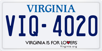 VA license plate VIQ4020