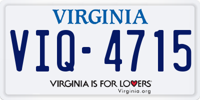 VA license plate VIQ4715