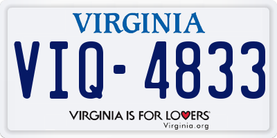 VA license plate VIQ4833