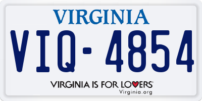 VA license plate VIQ4854